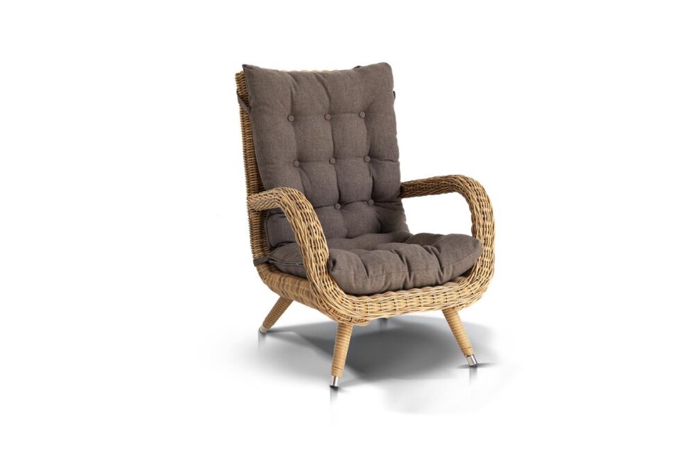 Кресло плетеное Толедо из искусственного ротанга с подушками Мебель из искусственного ротанга купить