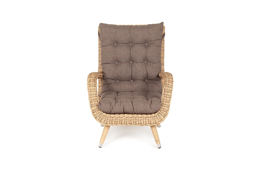 Кресло плетеное Толедом из искусственного ротанга с подушками 3 Мебель из искусственного ротанга купить
