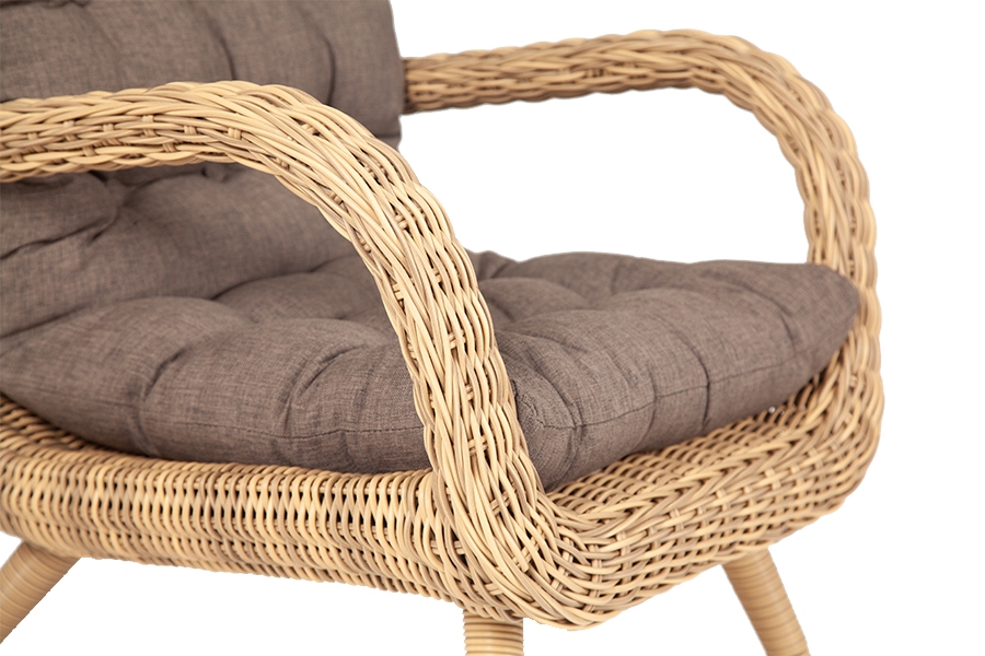 Кресло плетеное Толедо из искусственного ротанга с подушками 5 Мебель из искусственного ротанга купить